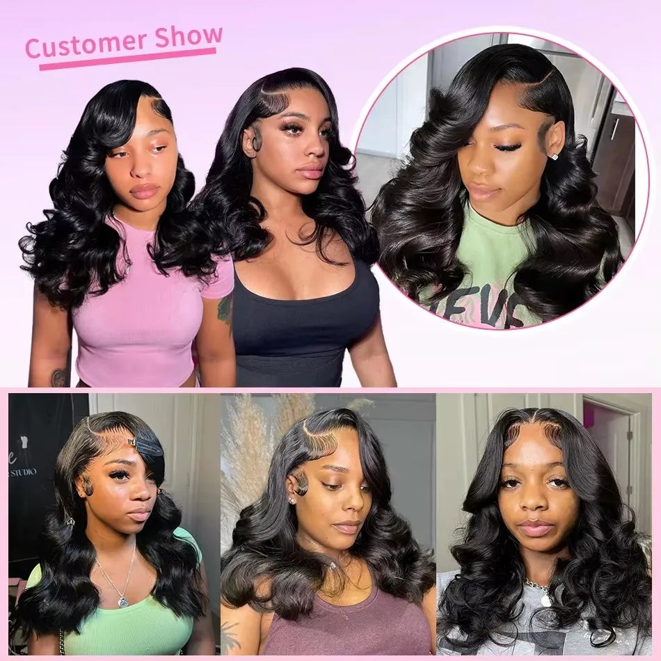 Linktowig 250 Density 13x6 Body Wave Bob Wig Human Hair 13x4 HD Short Bob Wig Lace Front Human Hair Wigs 5x5 Lace Frontal Wigs