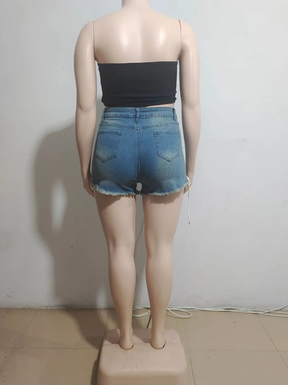 FAGADOER Fashion Hot Girl Street Lace Up Jean Shorts Women High Waisted Button Slim Denim Shorts Female Bandage Cowboy Bottoms