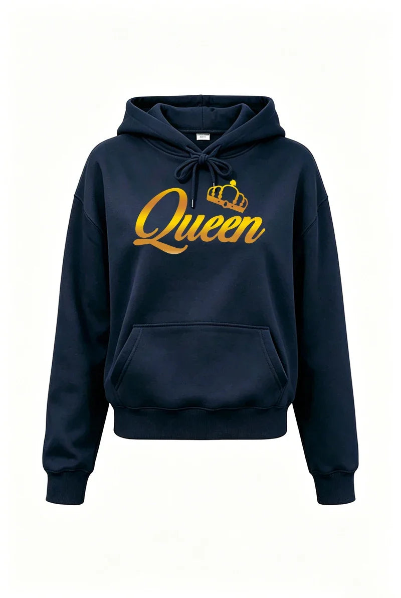 Queen Womens Outfits Fashion Casual Hooded Sweatshirt Outdoors Sports Jogging Woman Clothing Autumn Winter Street Hoodie Pants