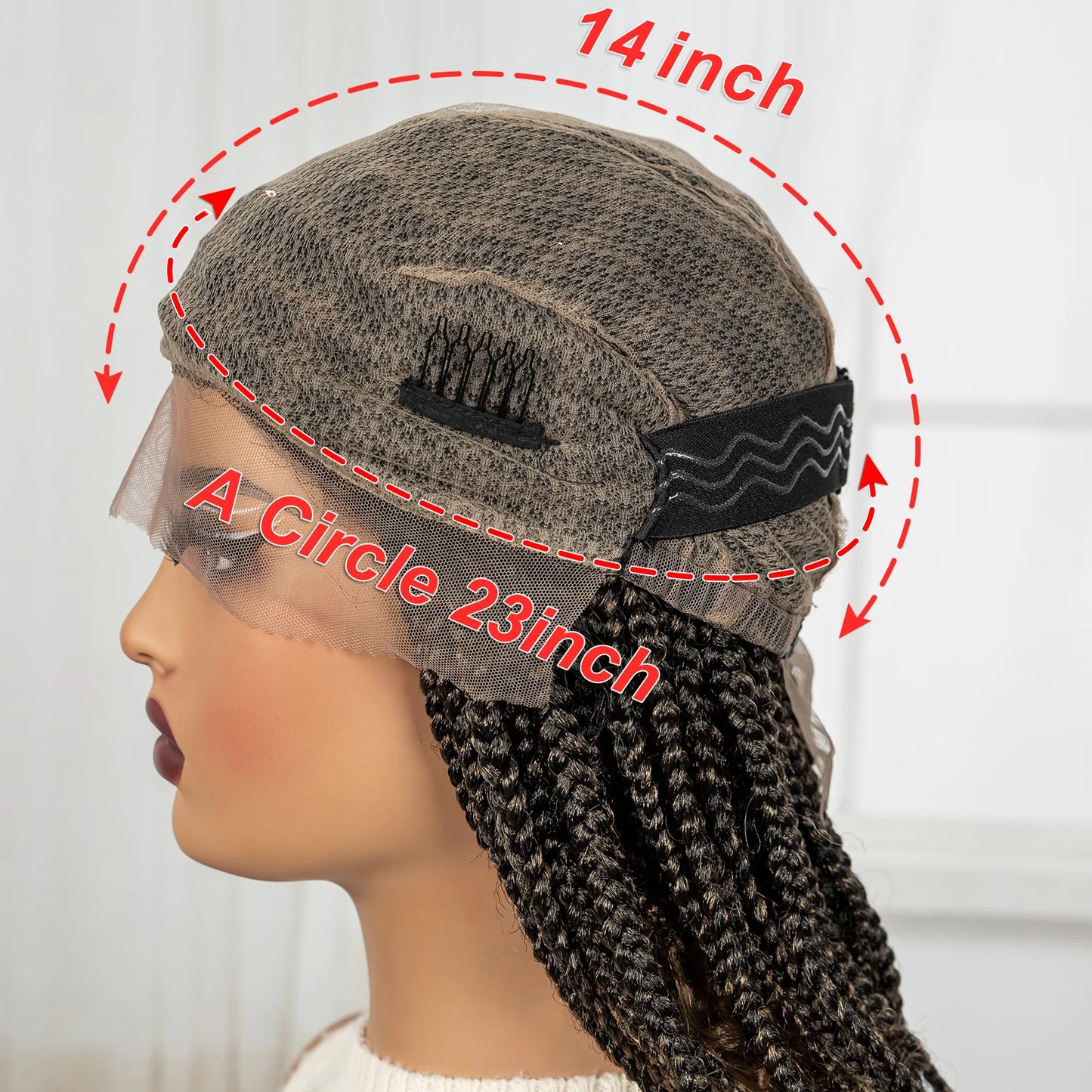 Knotless Box Boho Braided Wigs with Curly Ends Synthetic Full Lace Braided Lace Wigs Short Braided Bob Wig for Black Women