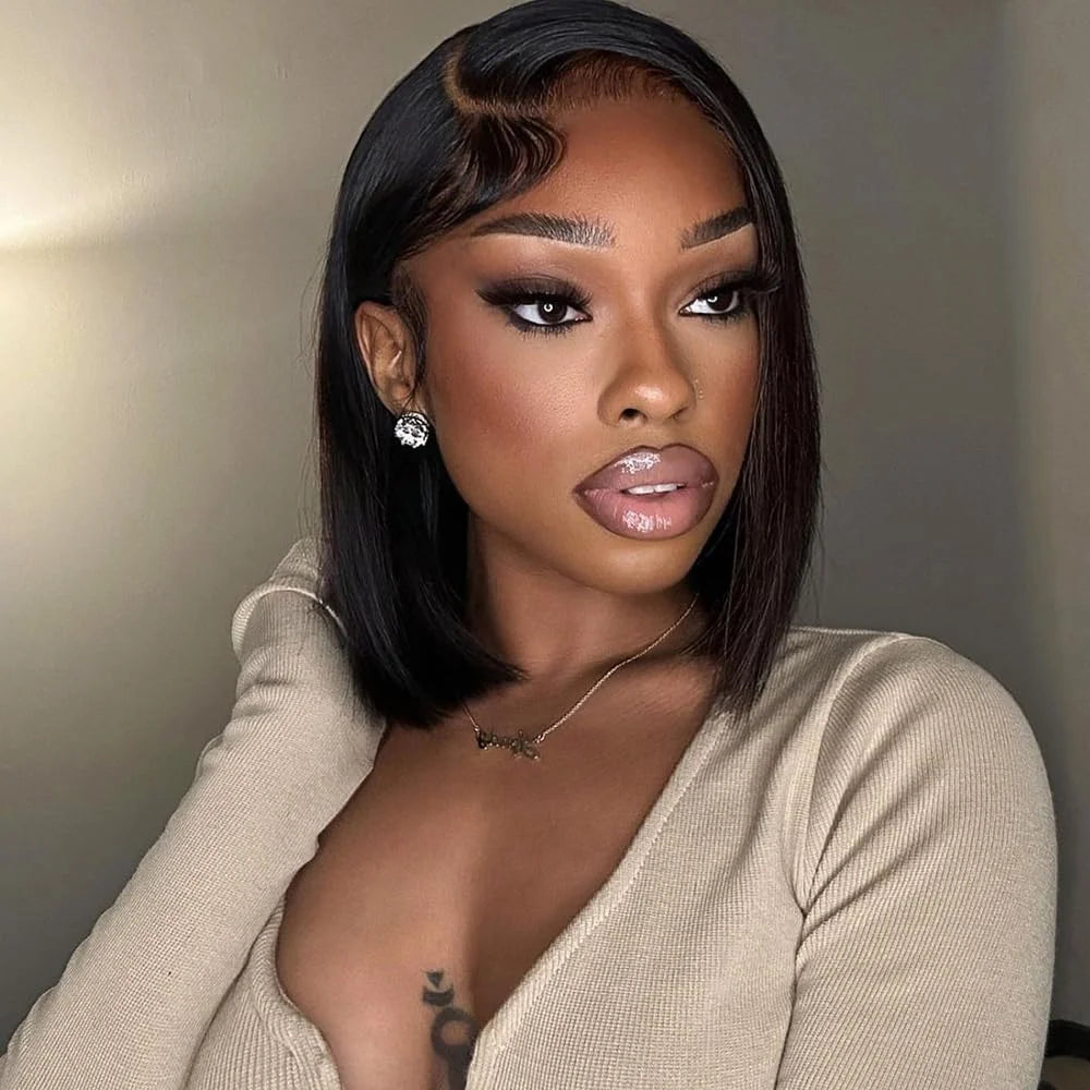 Bob Wig Human Hair 13x4 HD Lace Front Wigs Human Hair Pre Plucked Bob Wig for Women Glueless with Baby Hair Straight Short Wigs Natural Black 99J Burgundy Chocolate Brown 613 blonde
