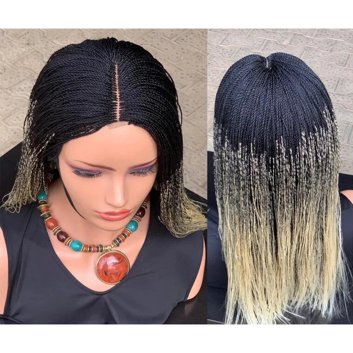 Glueless Micro Braid braided wig on 5x5 HD lace Frontal wig Customizable Tiny braid wig For black women Glueless braid wigs