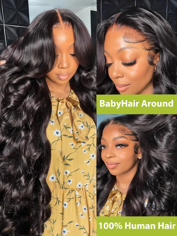250 density 40 Inch Body Wave 13x6 Transparent Lace Frontal Wig Human Hair Ready 5x5 Glueless HD Closure 13x4 Lace Front Wigs