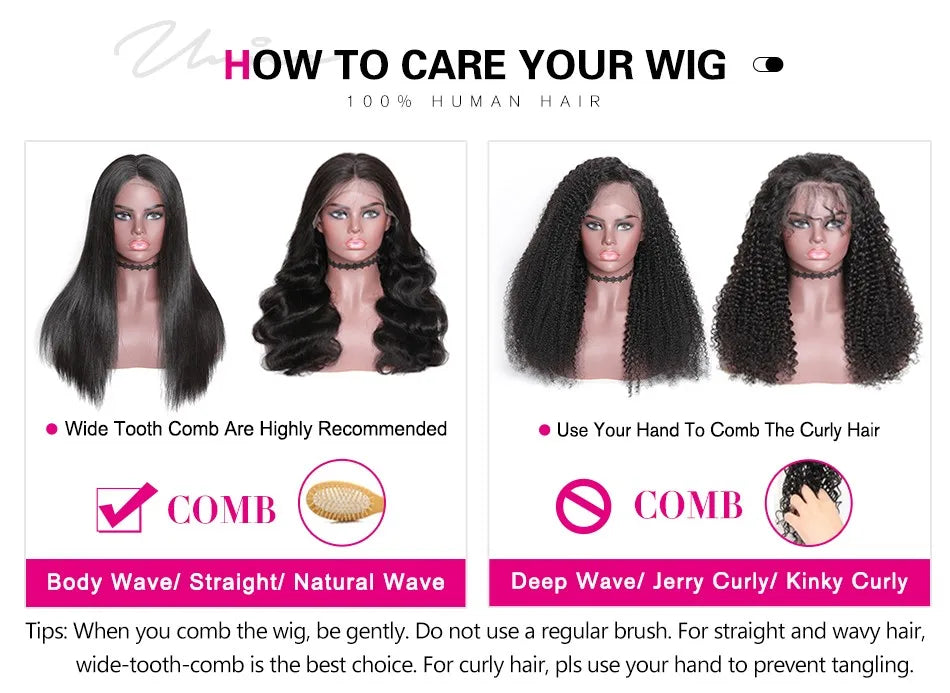 UNice Pre Everything 13x4 Lace Frontal Black Cherry Water Wave Human Hair Wig Pre Ear Tape Peel & Stick Glueless Wig Ready-to-go