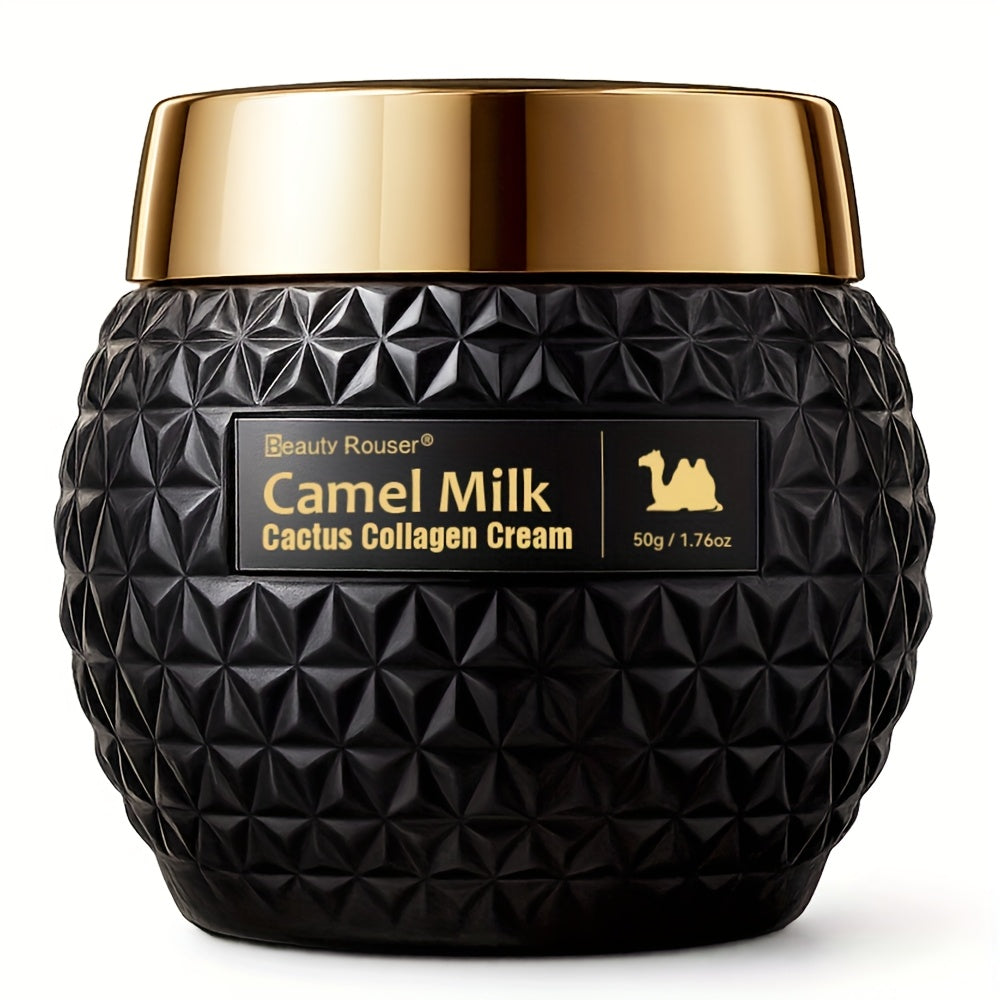 Beauty Rouser Camel Milk Cactus Collagen Cream - 50g/1.76oz, Hydrating & Firming Day/ Night Moisturizer With Retinol, Hyaluronic Acid & Vitamin E, Non-Greasy Formula For All Light Beige Types, Skincare Routine, Elegant Packag