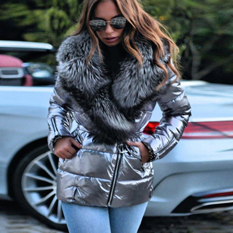 Plus Size - Women'S Plus Size Winter Coat - Elegant Large Lapel Collar, Mid-Length Cold Weather Jacket with Front Closure, Non-Bulky Outerwear for Everyday & Formal Events - Fall/Winter Outerwear, Ladies Winter Coats, Seasona