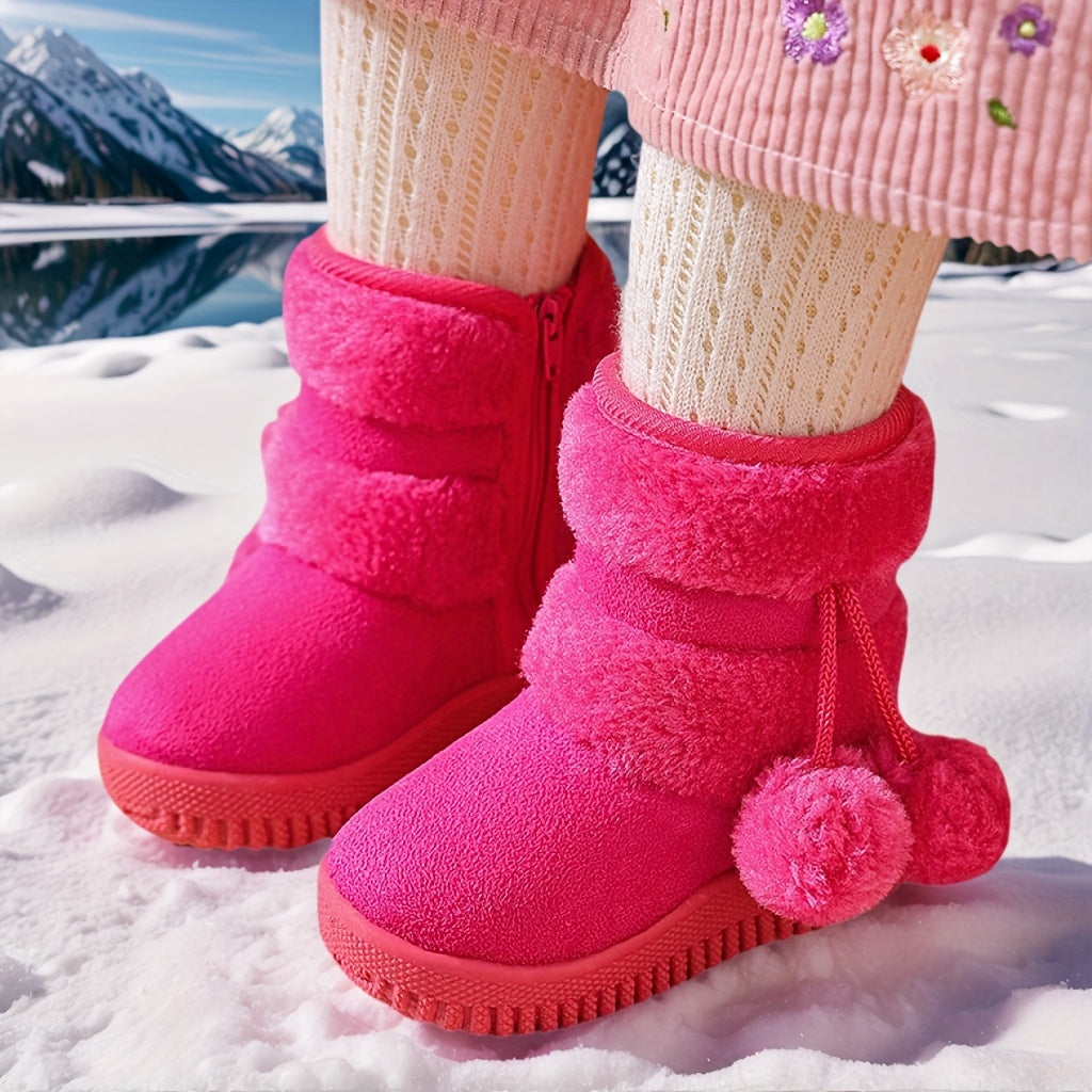 Children's Snow Boots, Thickened and -Lined, Outdoor Non-Slip Soft Warm Shoes for Boys and Girls, Cross-Border Thick-Soled Boots