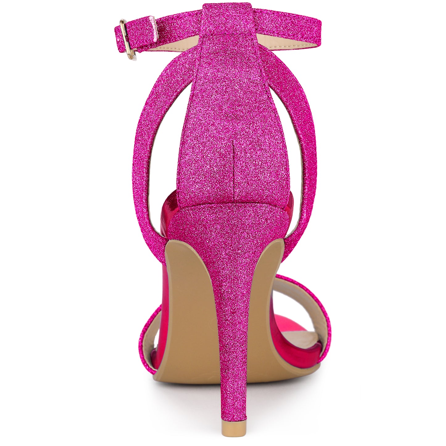 Women'S Glitter Ankle Strap Stiletto High Heel Sandals