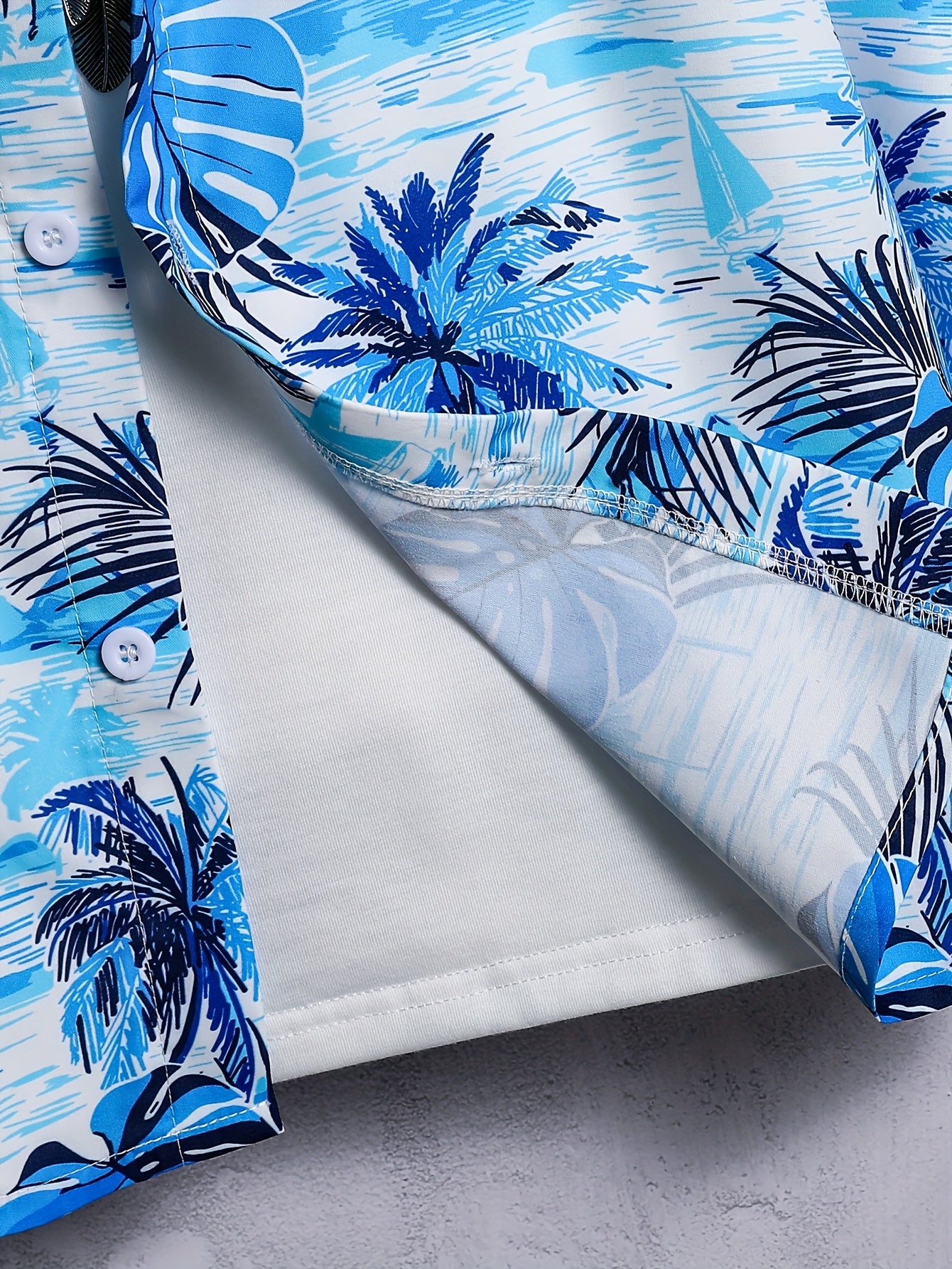 2pcs Boys' Coconut Tree Print Short Sleeve Shirt and Shorts Set, Comfortable Summer Casual and Outdoor Wear, Perfect for Outdoor