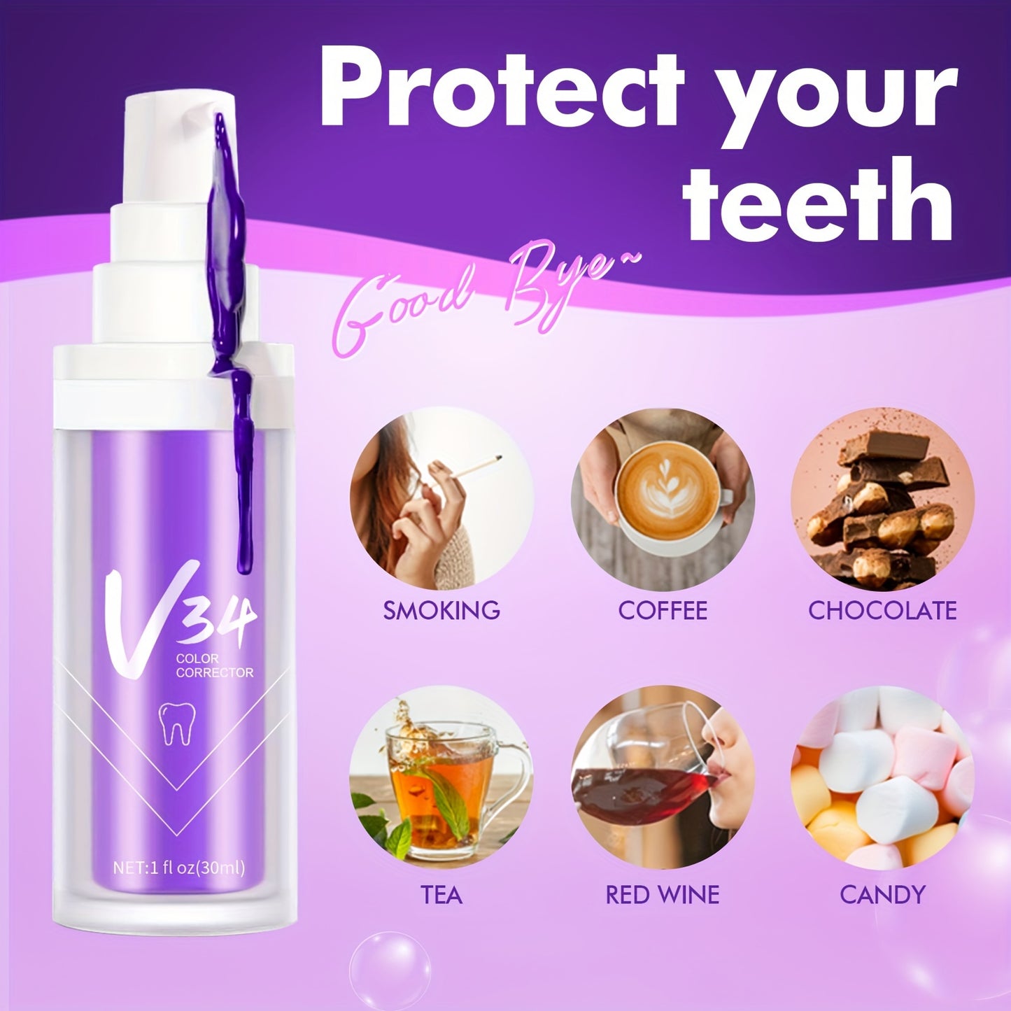 Magic Of Color Wheel Toothpaste - 1PCS Purple Toothpaste For A Brighter Smile And Whiter Teeth - 1fl Oz/30 Ml