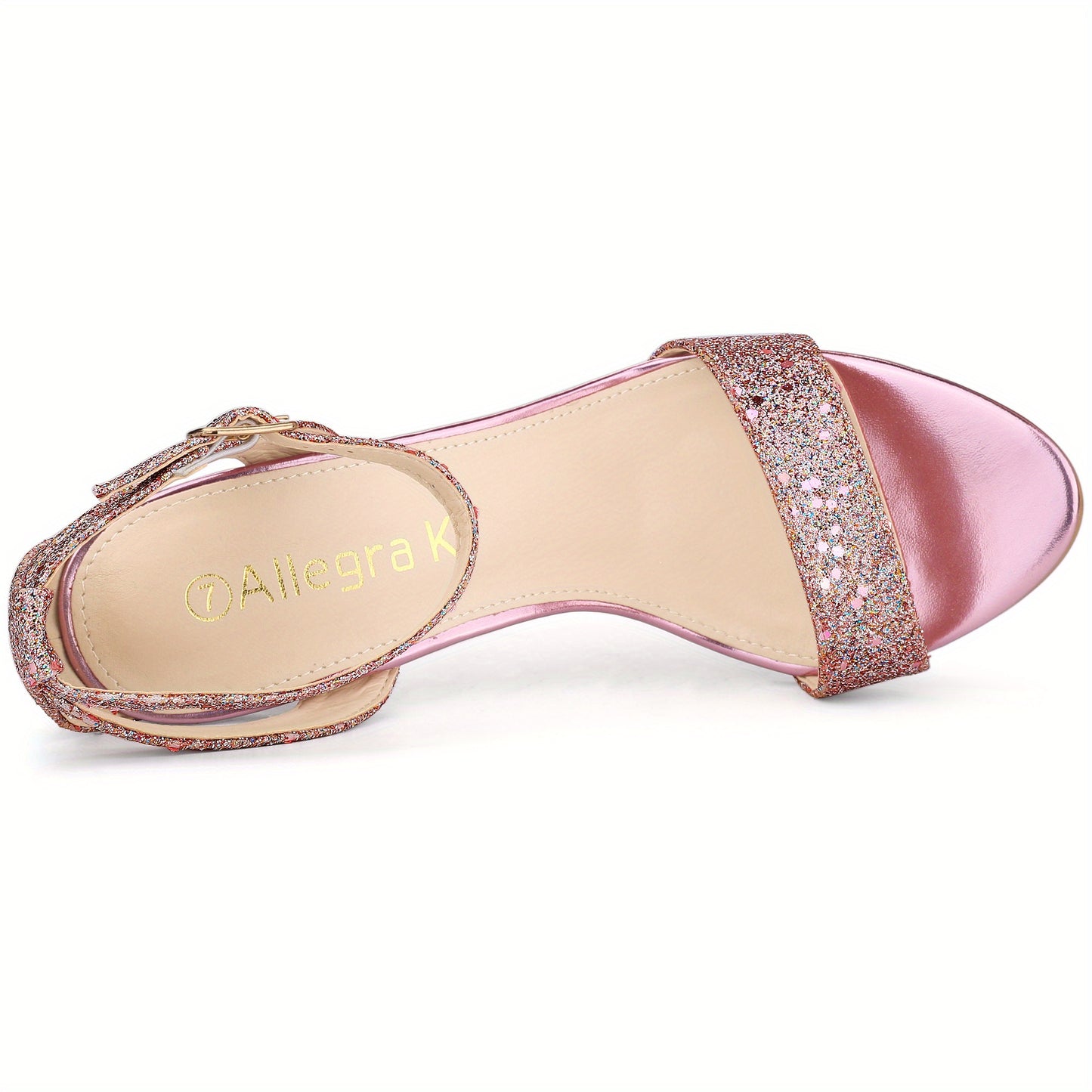Women'S Glitter Ankle Strap Stiletto High Heel Sandals