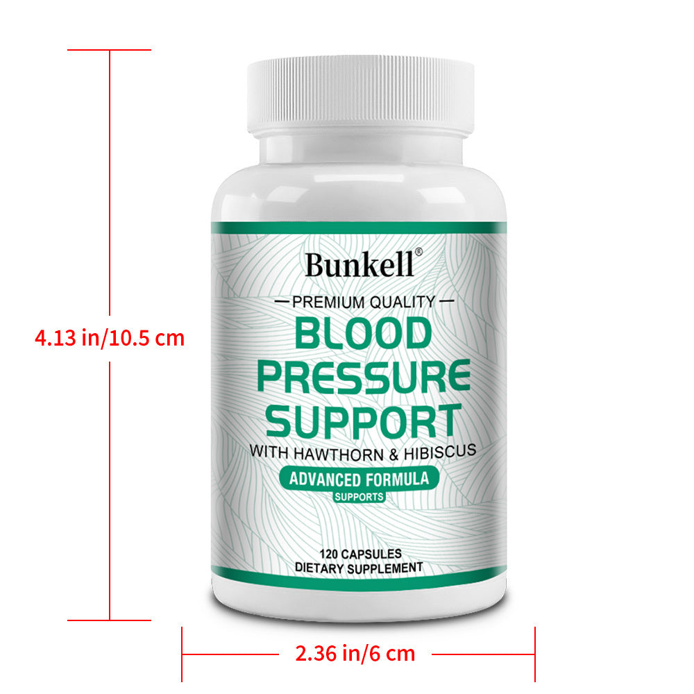 [Blood Pressure Support] 120 Capsules Blood Pressure Support | Dietary Supplement - Garlic, Hawthorn, Hibiscus
