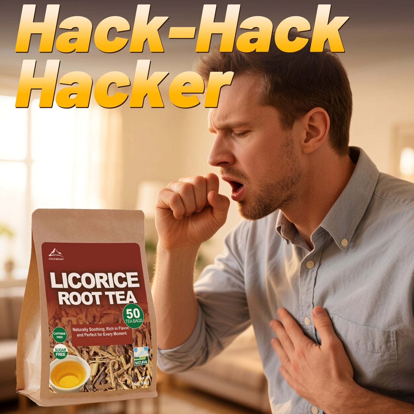 Licorice Root Tea, Sweet Flavor Herbal Tea Bags, Soothing & Tangy Flavor, Caffeine-free, Sugar Free, 50 Tea Bags, Ideal for Men & Women