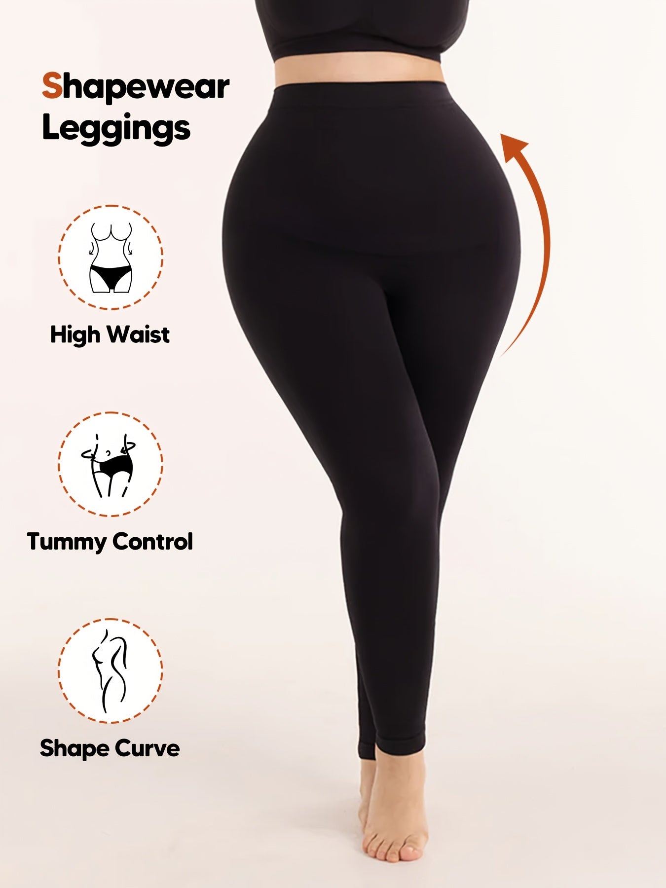 [Butt Lifting Shapewear Pants] High Waist Tummy Control Compression Butt Lifting Long Pants - Winter Autumn Warm Shaping Solid Trousers - Comfy & High Elastic Shapewear