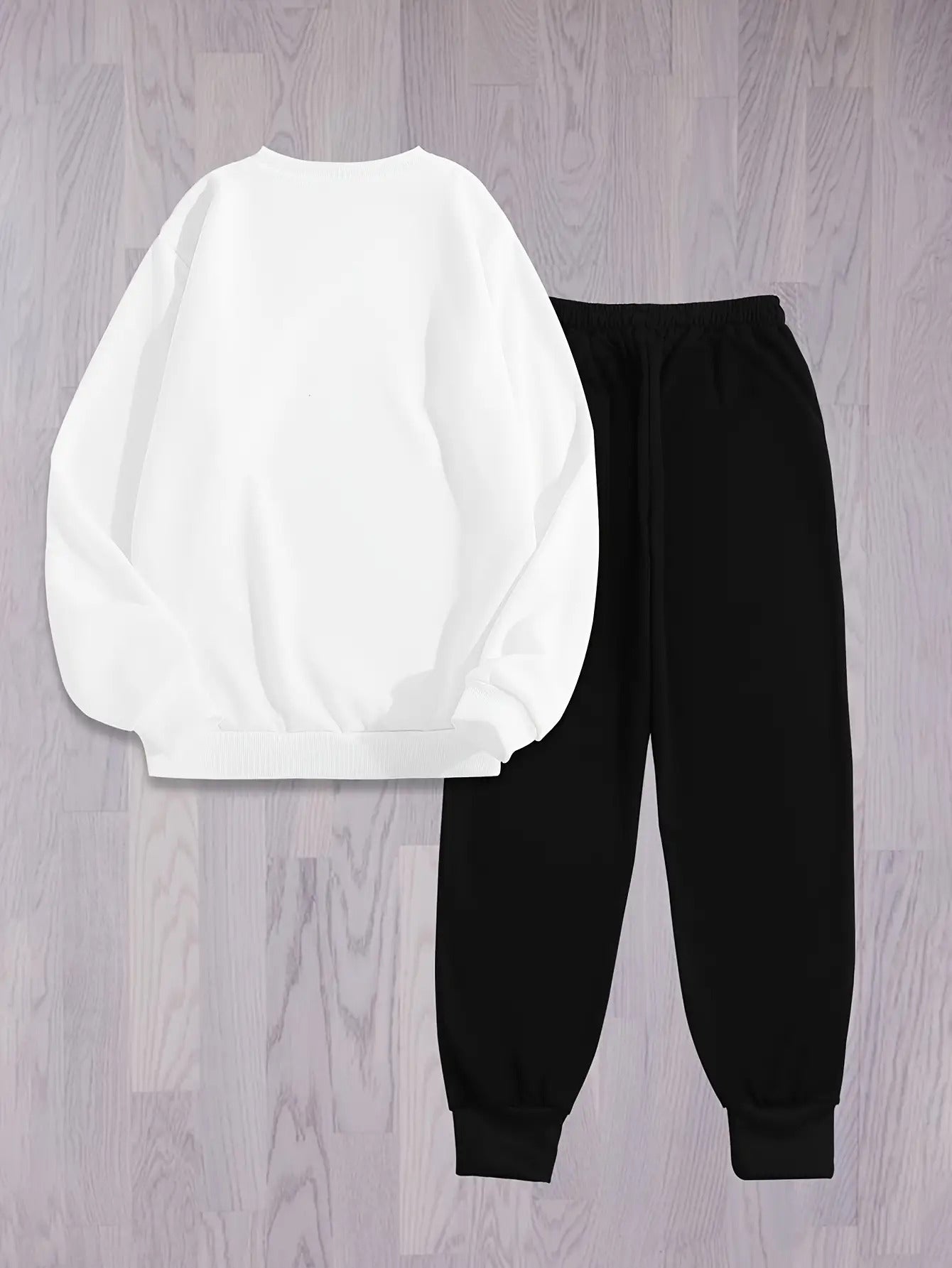 Women'S Plus Size Oversized Hoodie & Jogger Pants Set - Cozy Winter Warmth, Soft Round Neck Sweatsuit with Geometric Print, Full-Zip Hooded Jacket & Matching Pants, Casual Lounge Wear, Plus Size Friendly Comfortable Outfit fo