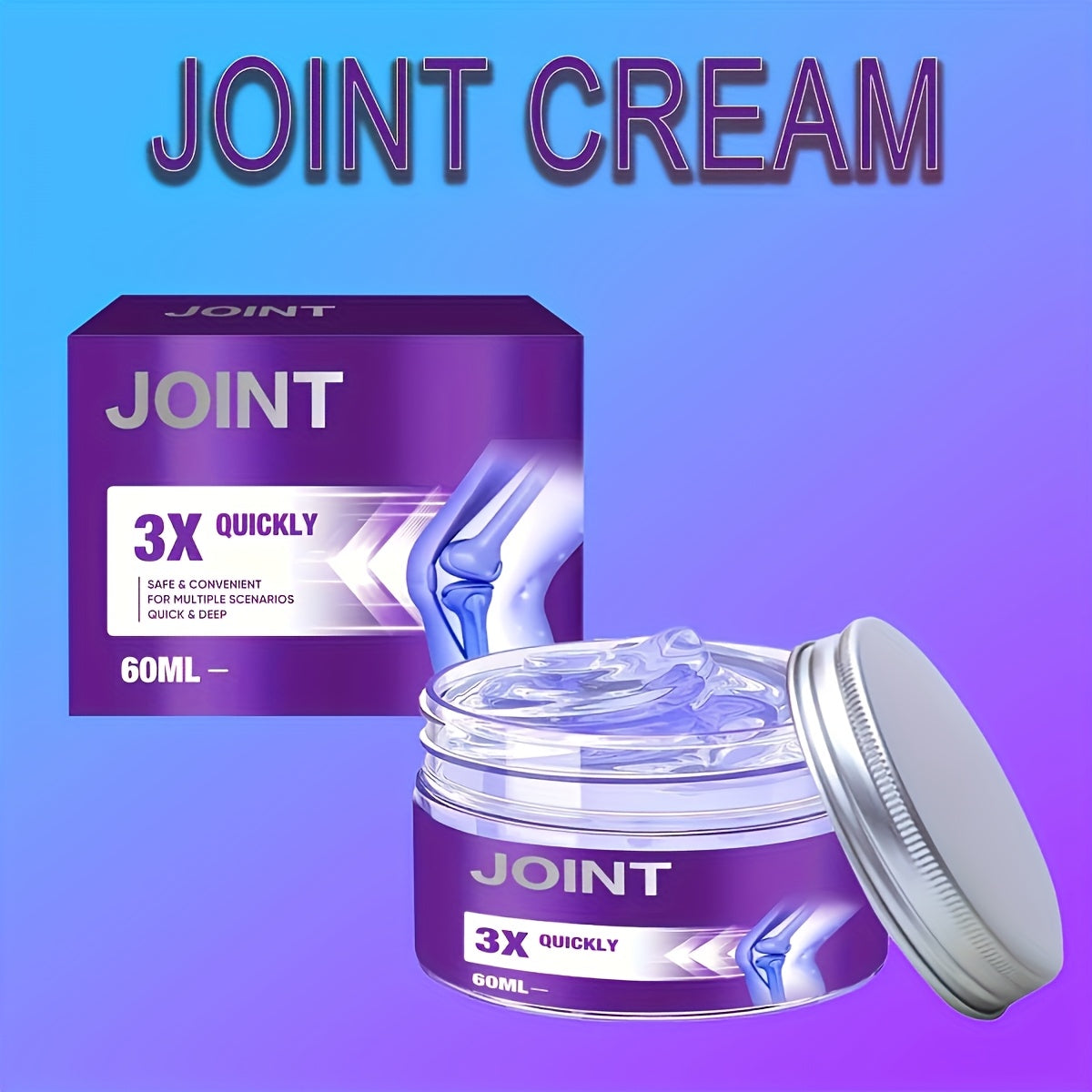 Joint Gel Purple Gel, Turmeric Extract, Soothing Massage Cream, Suitable for Knee, Waist, Neck, Hands And Feet with Full Body Joint Activities