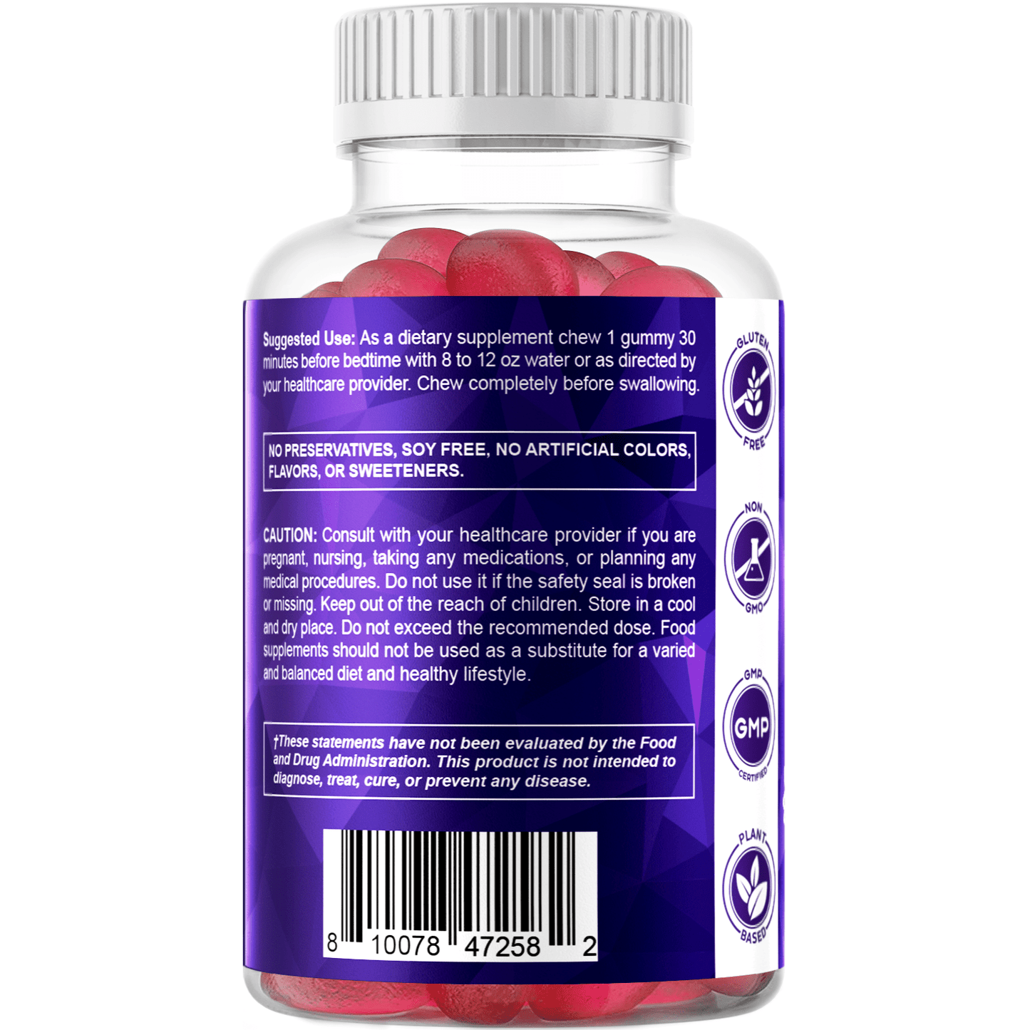 Vitamatic Sugar Free Melatonin 30mg per Gummy - 60 Servings - 60 Vegetarian Gummies - Non-Habit Forming Supplement 60 Count