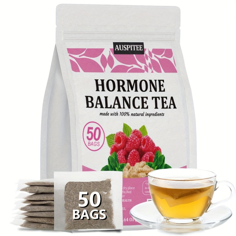 Restore Hormone Balance Herbal Tea 2.64 Oz (1.5g X 50 Packets) - Natural Menstrual Cycle Support, Spearmint Flavor, Tea For Women, No Additives Or Caffeine