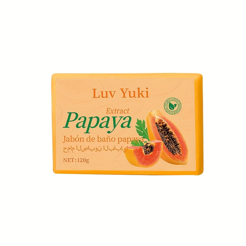 Tsinger Women's Papaya Bath Soap - Moisturizing Exfoliating Bar with Natural Papaya Extract, Smooth & Silky Texture, No Paraben/Silicone, for All Light Beige Types, Middle East Collection