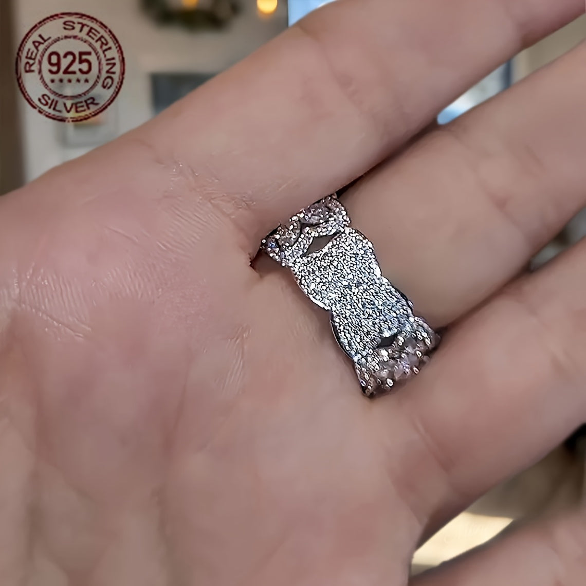 Elegant Butterfly Ring for Women, Featuring a Wide Design with Luxurious Plating And White Synthetic Zirconia, Perfect for Weddings And Engagements.