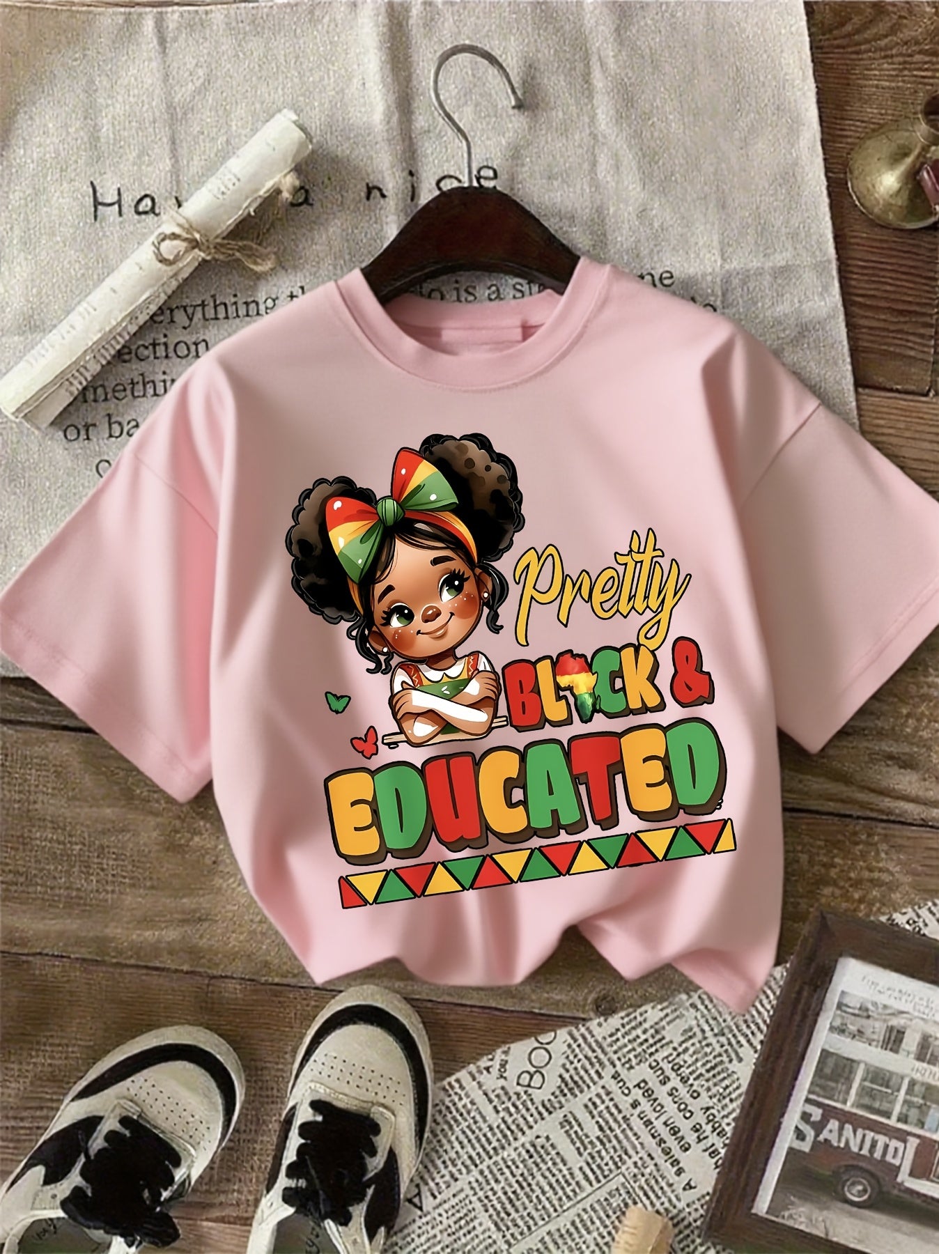 Pretty Black Educated Black History African Boys Girls Girls T-Shirt