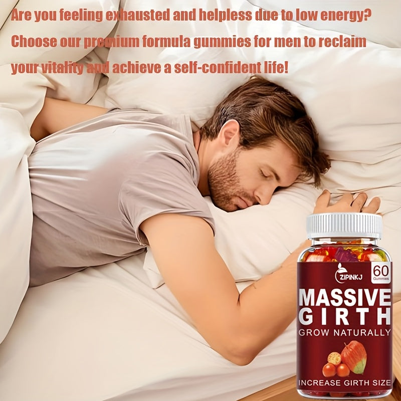 MASSIVE GIRTH Gummies - Gummies For Men, Highly Effective Extraction - Stamina, Dietary Supplement - Rich In Maca, Ashwagandha Root And Multiple Minerals 60 Gummies