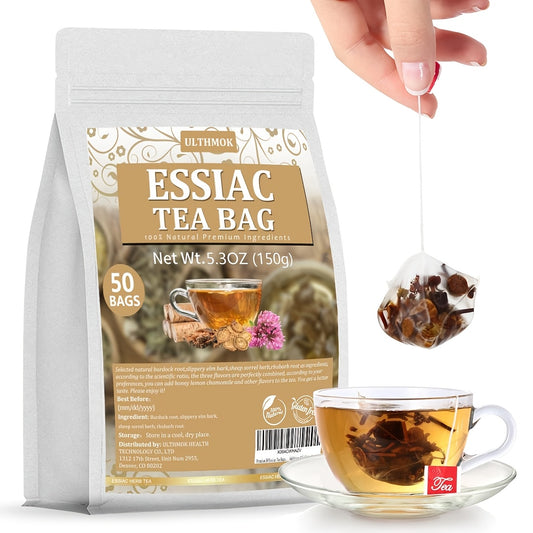 Premium 50 Nurse Tea Tea Bags, Burdock Root, Elm Bark, Rhubarb Root, and Plantain Mixed Vitality Tea, No Additives or Caffeine, Suitable for Mental and Soul Health