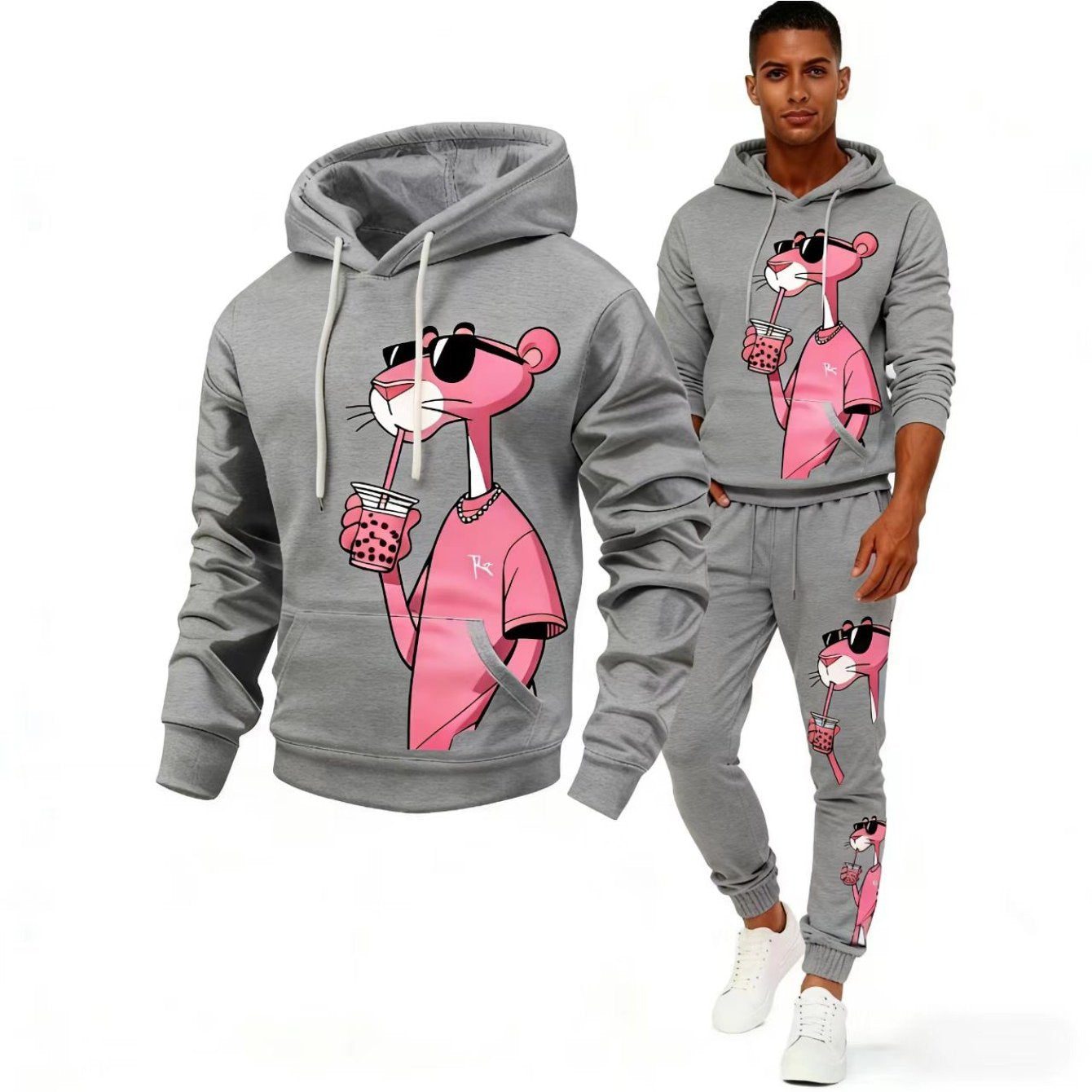 2pcs Men'S Matching Outfit | Casual Round-Neck Long-Sleeve Hoodie and Sweatpants, Suitable for Winter and Autumn, Designed for Sports Activities, Ideal for Thanksgiving, Valentine'S Day, Father'S Day, Halloween, Christmas, Ho