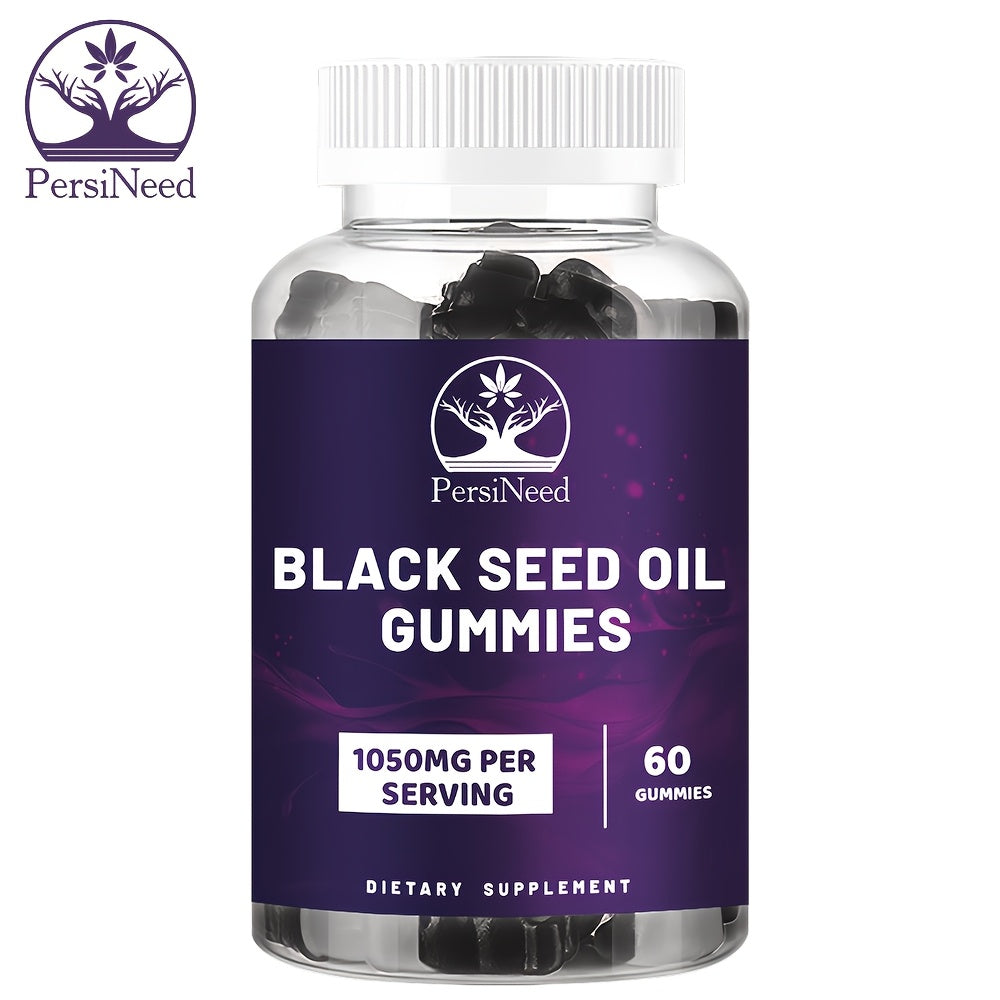 120pcs Of Black Seed Oil Gummies, Containing 1000 Milligrams Of Black Grass Oil, 50 Milligrams Of Honey Extract, And South African Irish Seaweed, Suitable for Both Men And Women, Natural Ingredients, Energy Supplements, And A