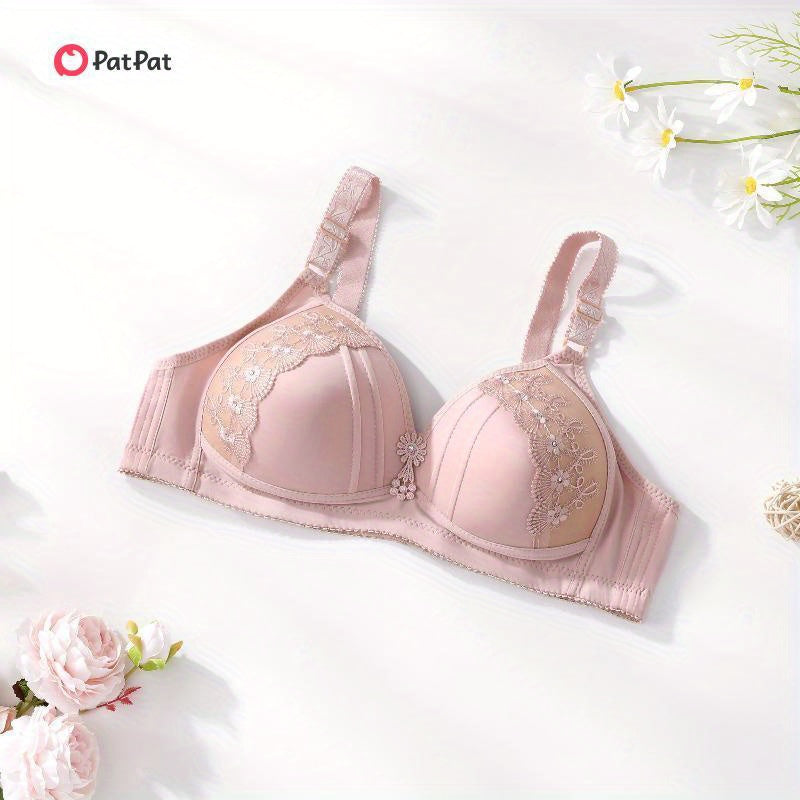 Patpat Women's 4-Pack Lace Wireless Bra - Sexy & Comfortable Soft Seamless Underwear for Casual Attire, Breathable & Affordable, Sizes S-XXL