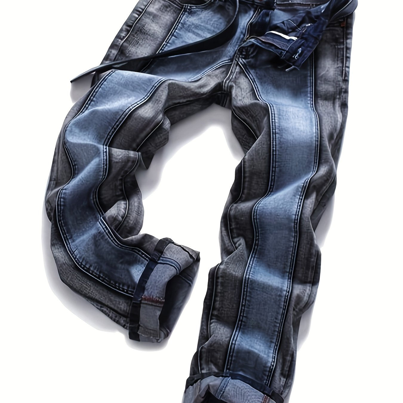 Men'S Mid-rise Fashion Splice Stretchy Skinny Jeans