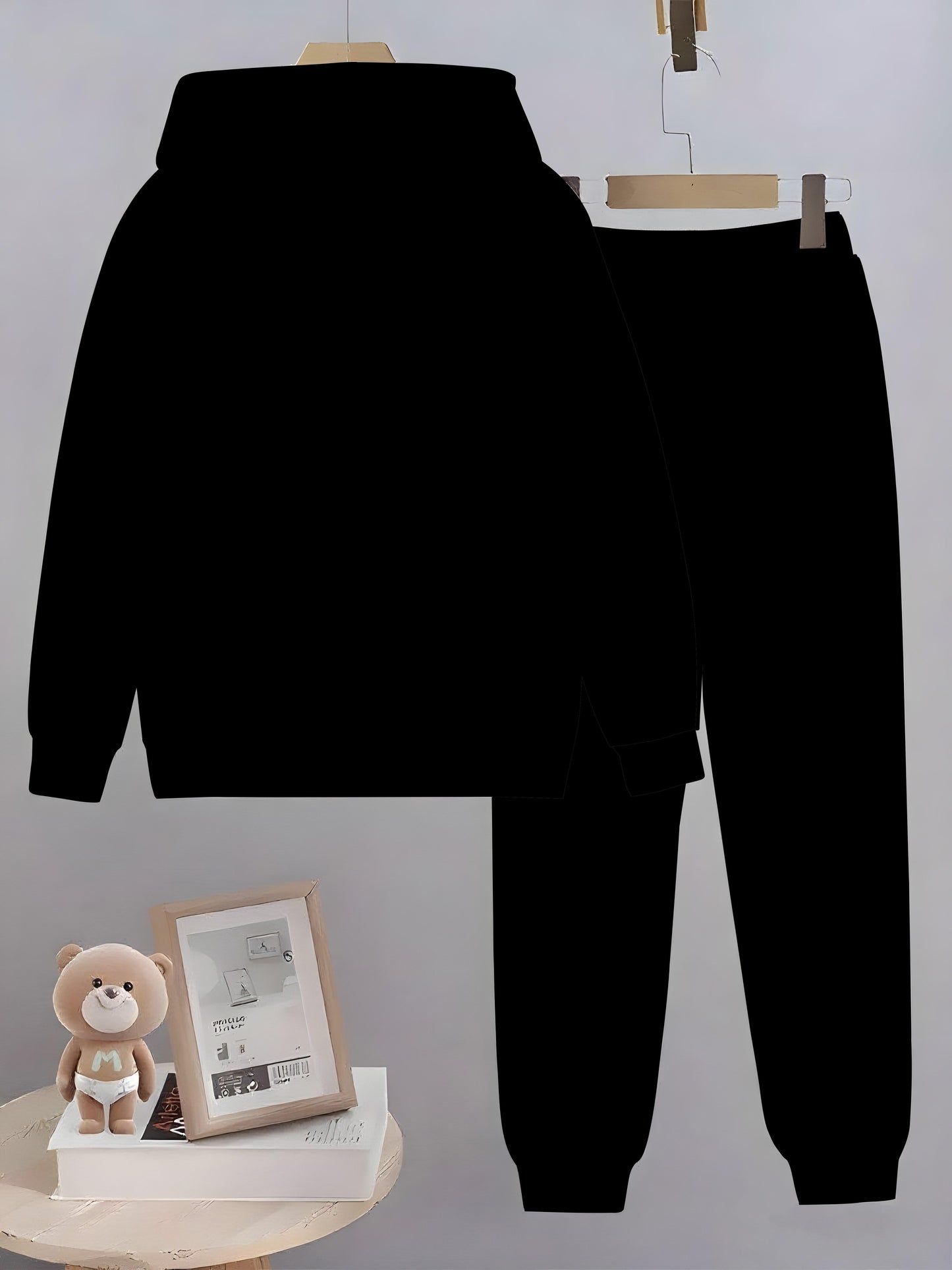 Boys' Set CALVIN Letter Print Sweatshirt and Sweatpants 2pcs Set Simple Fashion Casual Long Sleeve Set Suitable for Autumn and Winter Perfect Choice for Outdoor Activities Ideal Gift Very Suitable for Outdoors, Perfect for Ou