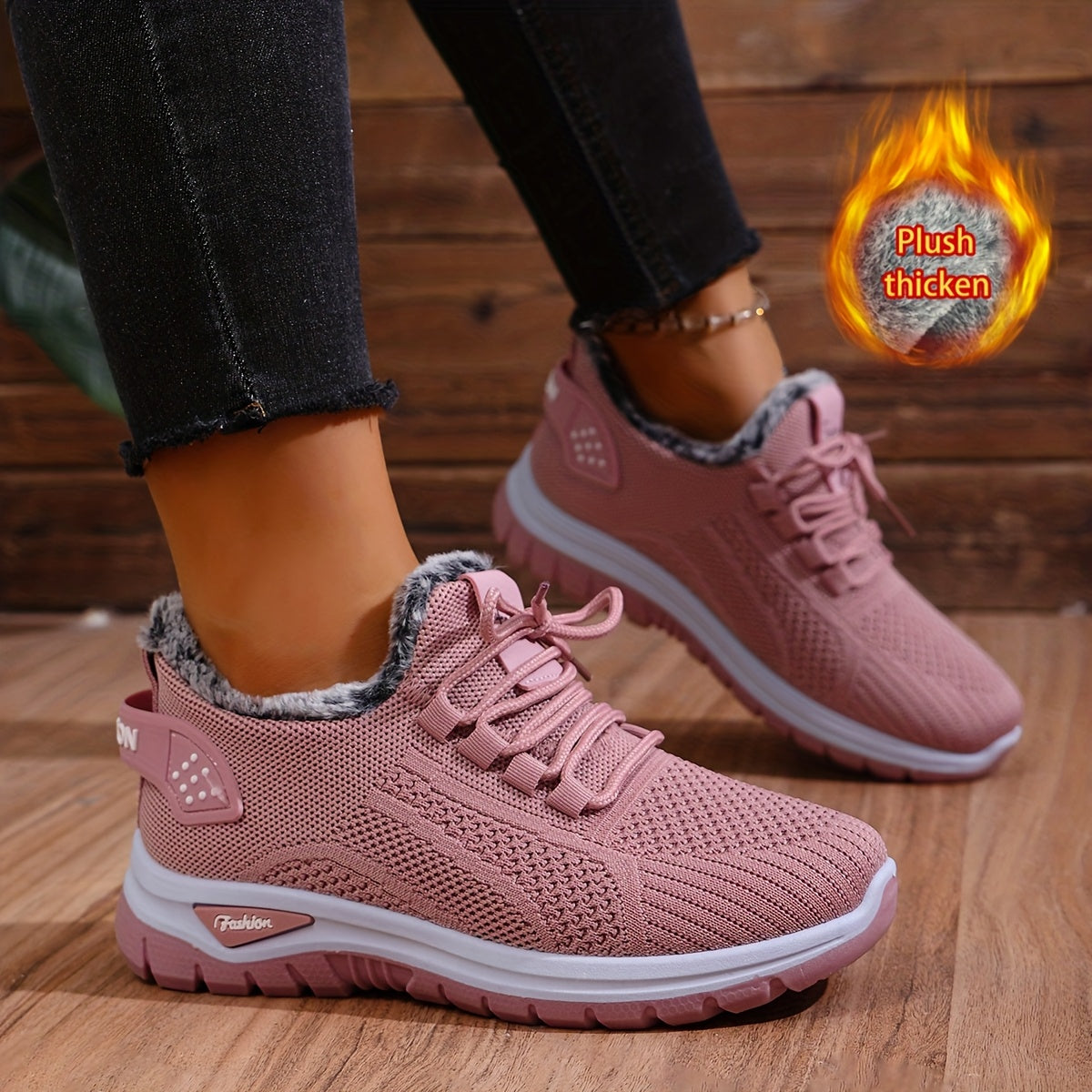 Women'S Plush Fleece-Lined Winter Boots - Lightweight Warm Round-Toe Ankle Boots with Lace-Up Closure, Turquoise & Faux Cover Upper, Winter Boots For Women, Winter Footwear, Stylish Winter Wear, Comfortable Winter Wear