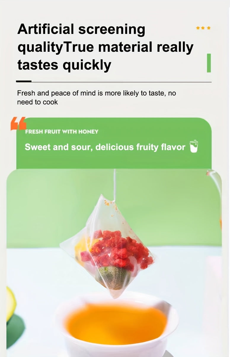 Strawberry, green orange, passion fruit tea, strawberry, passion fruit, lemon, freeze-dried fruit tea, fruit tea bag, convenient to carry, independent small packaging, brewing and drinking, soaking in water for drinking