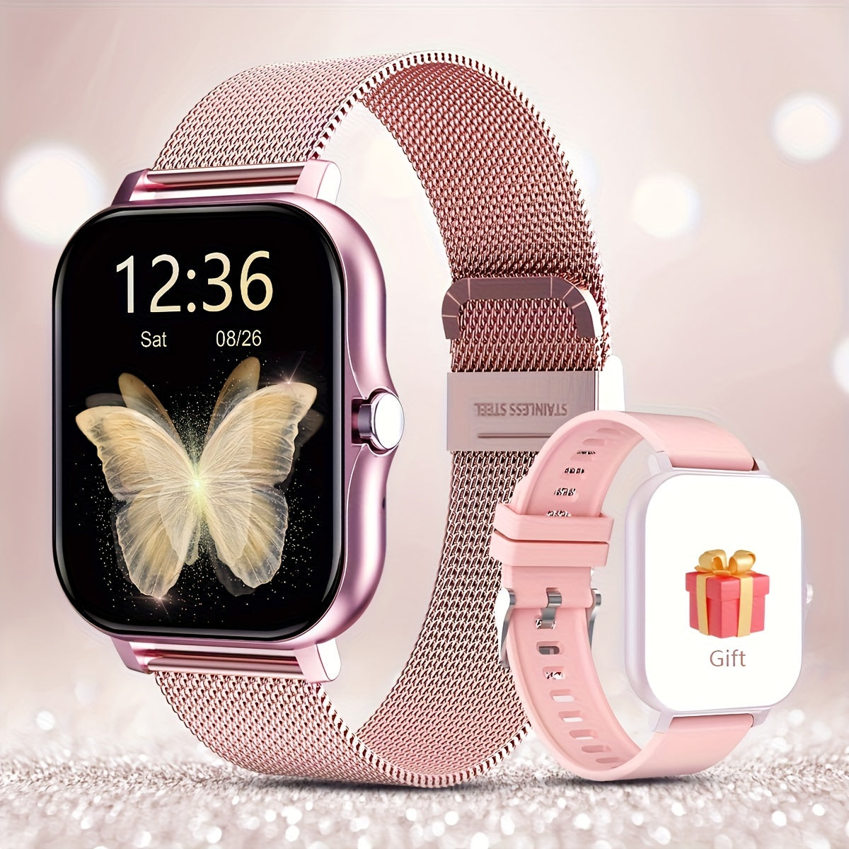 2024 Trendy Smartwatch, Versatile, Full Touch Display With Wireless Calling - Fitness Tracker, Free Steel Band, Compatible With Android And IOS, Perfect Gift For Halloween Christmas!