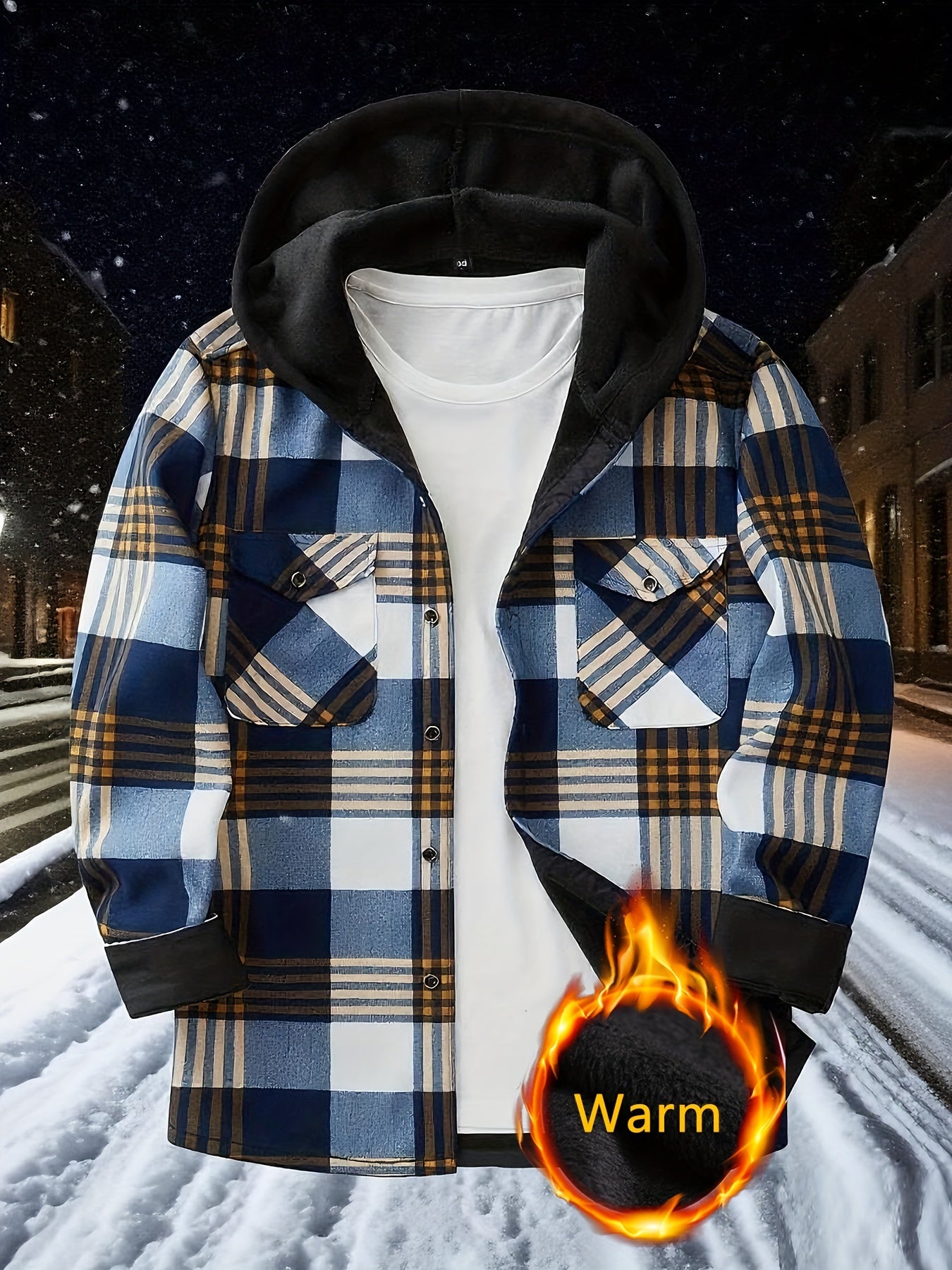 Teens Flannel Shirt - Fleece Lined Hooded Plaid Shirt for Baggy and Oversized - warm Winter Jacket - Christmas Halloween Gift, for Teenager