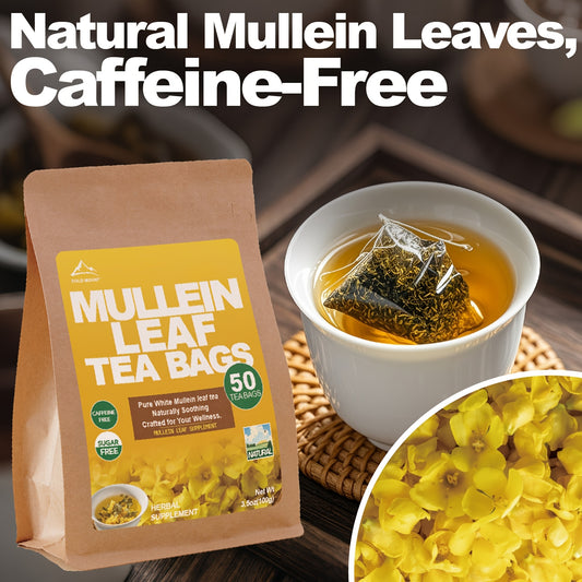 [Natural COLD MOUNT] Natural Herbal COLD MOUNT 50 Mullein Leaf Tea Bags | Caffeine-Free, Sugar-Free For Lung Cleansing & Breathing Health