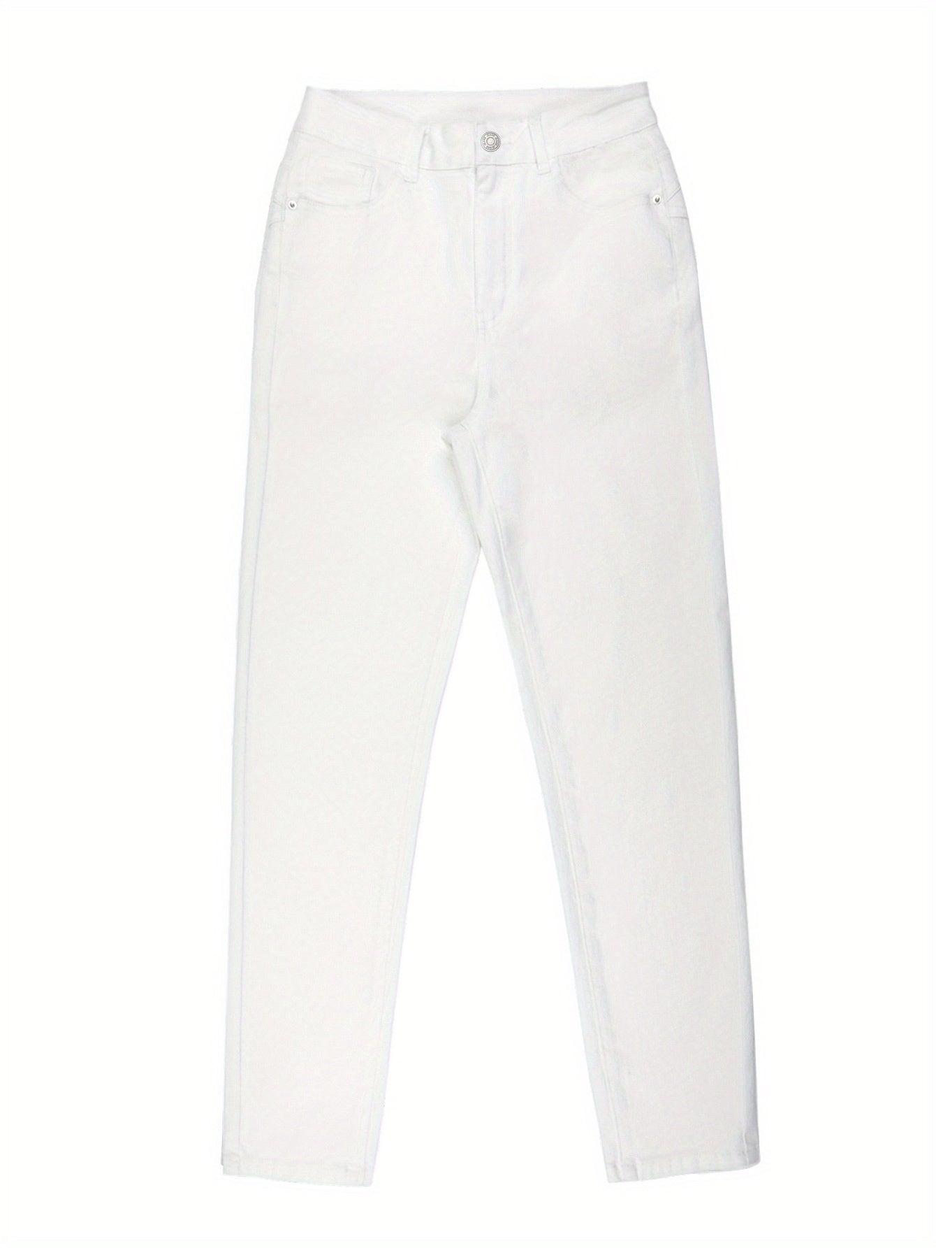 L035 Trendy And Versatile Street Fashion, Pure Black Skinny Stretch Ankle Pants, Women's Jeans.