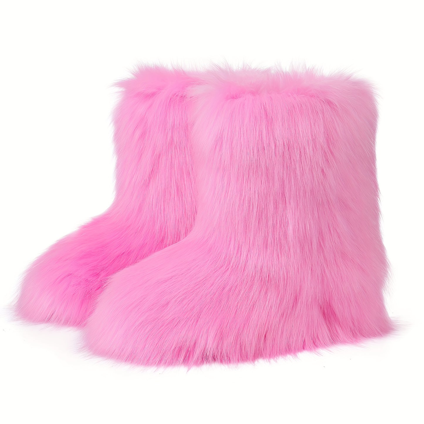 [Ultra-Cozy Paw Boots] Ultra-Cozy Women's Slip-On Animal Paw Boots | Non-Slip Rubber Sole, Brown & Black Faux Fur-like Plush Boots for Cold Weather Indoor/Outdoor - Cute Faux Fur Paw Slipper Boots Gift for Women, Furry Boots,