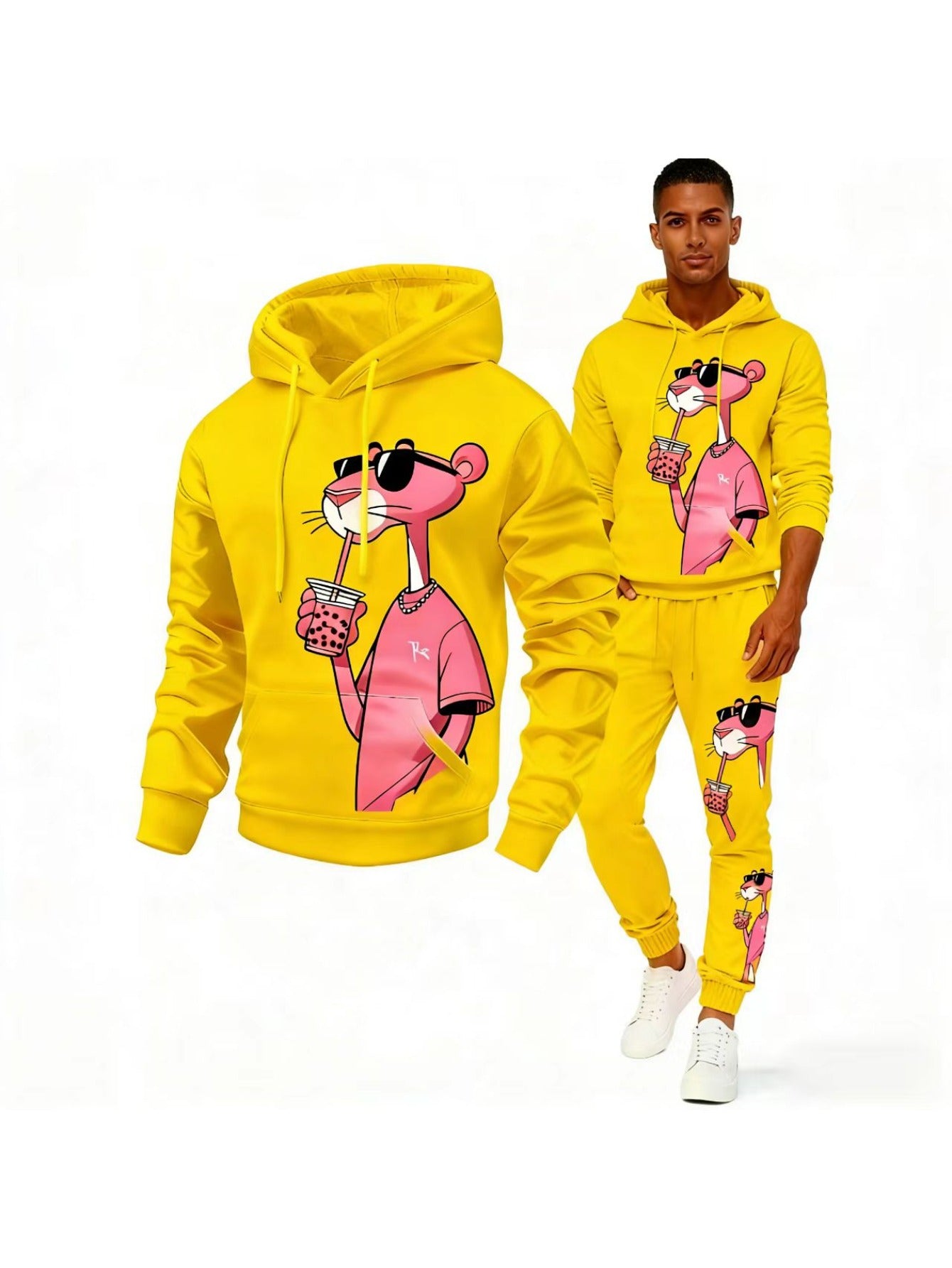 2pcs Men'S Matching Outfit | Casual Round-Neck Long-Sleeve Hoodie and Sweatpants, Suitable for Winter and Autumn, Designed for Sports Activities, Ideal for Thanksgiving, Valentine'S Day, Father'S Day, Halloween, Christmas, Ho