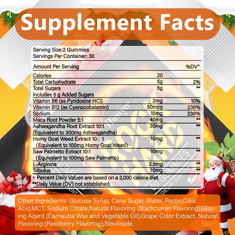 [Natural (ROCK HARD] 60 ROCK HARD Gummies | Rich In Natural Ingredients, Maca Root, Ashwagandha, Monkey Tail Grass, Saw Palmetto And Multiple Minerals