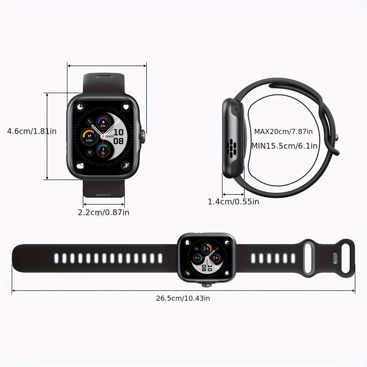 [GPS Smart Watch, 100+ Sports Modes] 100+ Sports Modes GPS Smart Watch - High Quality Outdoor Fitness Activity Tracker - Pedometer, Step count, Mileage, Calorie, Sedentary reminder, Weather, Music Playback control, Watch don'
