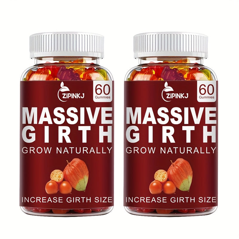 MASSIVE GIRTH Gummies - Gummies For Men, Highly Effective Extraction - Stamina, Dietary Supplement - Rich In Maca, Ashwagandha Root And Multiple Minerals 60 Gummies