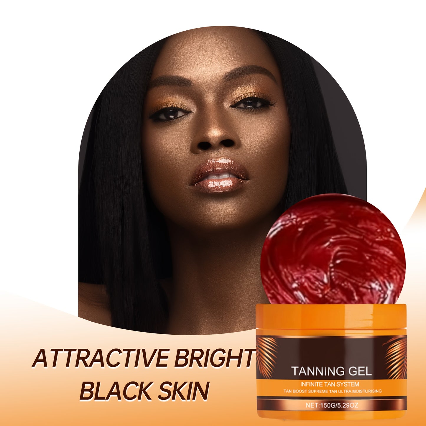 2pcs Dark-Colored Powerful Tanning Gel - Long-Lasting Moisturizing Sunless Tan with Carrot, Coconut & Walnut Oils, Calendula - Alcohol-Free Formula for All Light Beige Types, Rapid Color Development, Hydrating & Safe for Sens