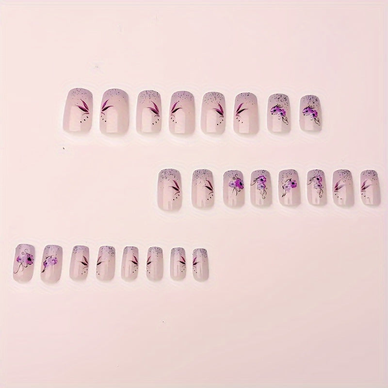 48pcs Cute Petals Creative Design Patch Nail Gradient Wearable Manicure Nail Art Patch Daily Party Holiday Party Great Choice Perfect Gift Giving