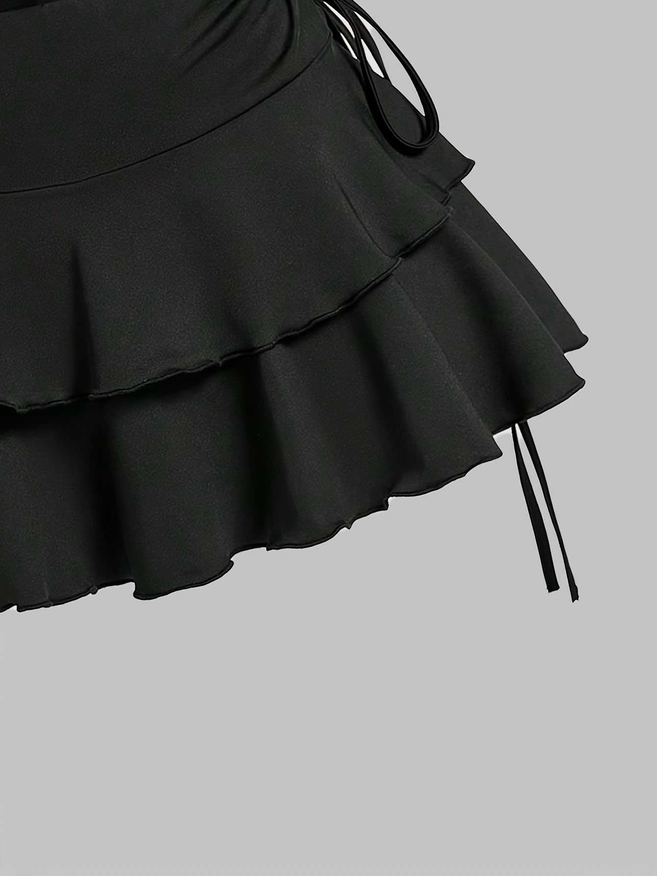 Hot And Popular Casual Elastic Pure Black Skirt For Spring, Summer, And Autumn