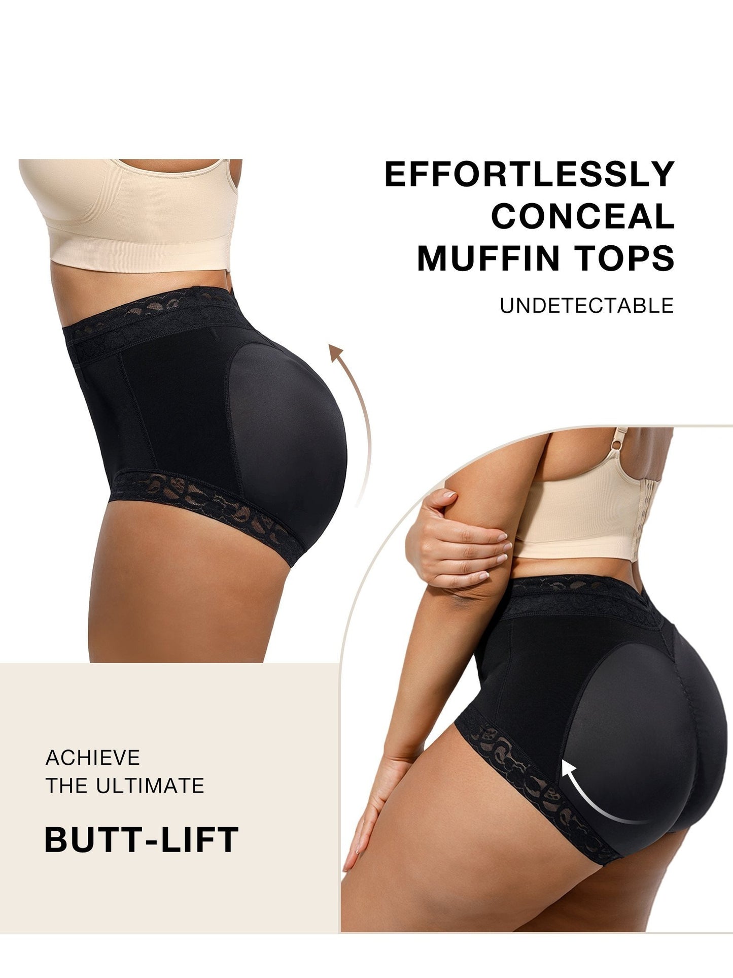 Tummy Control High-Waist Shapewear Panties - Butt Lift, Warmth, Non-See-Through, Nylon/Spandex Blend, Solid Color