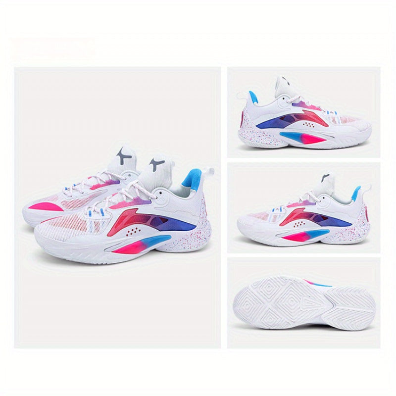 Phantom Cherry Blossom 2025 Men's & Women's Mid-Top Basketball Shoes - Breathable Shock-Absorbing Training Sneakers with Anti-Slip Rubber Sole, Wear-Resistant PU/Fabric Upper for Spring Summer Sports, High Top Sneakers, Shock