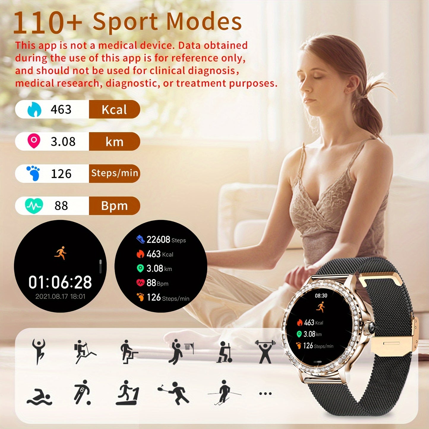 A Smart Watch For Men And Women, Compatible With 100+ Sports Modes/AI Voice Control/sleep Monitor/music Control/thoughtful Alarm Clock/weather Forecast, A Great Gift For Friends