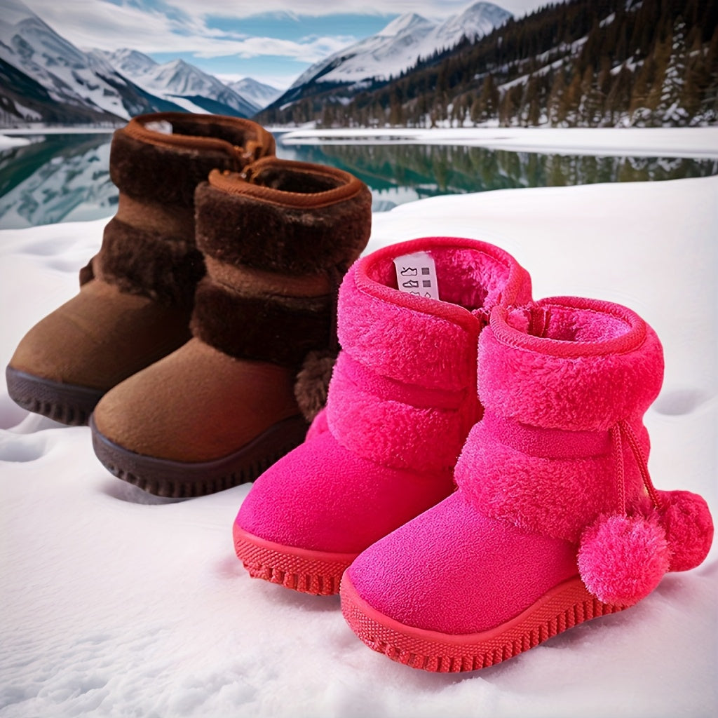 Children's Snow Boots, Thickened and -Lined, Outdoor Non-Slip Soft Warm Shoes for Boys and Girls, Cross-Border Thick-Soled Boots